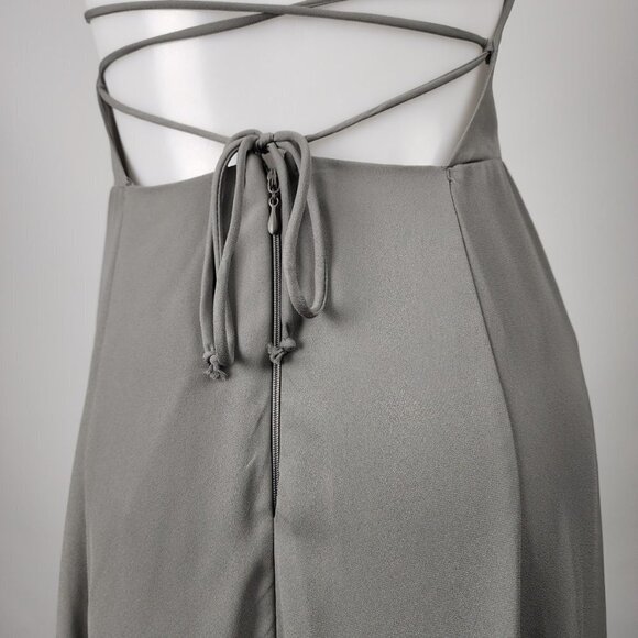 Show Me Your MUMU Grey Chiffon Long Gown Size S - Picture 8 of 11